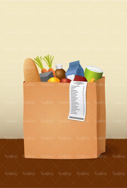 وکتور مواد غذایی وکتور سبد خرید مواد غذایی وکتور نان صنعتی