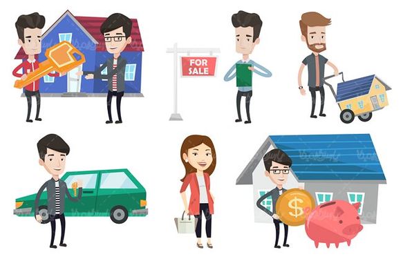 وکتور بنگاه مسکن وکتور ماشین فروشی وکتور خانه برای فروش