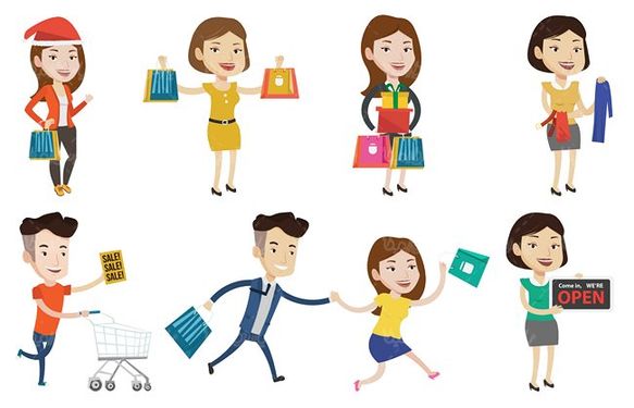 وکتور لباس فروشی وکتور پوشاک وکتور پاکت خرید وکتور سبد خرید