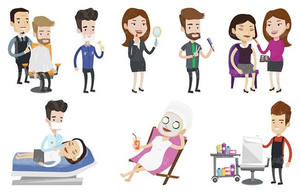 وکتور آرایشگاه مردانه وکتور سالن آرایش وکتور پیرایش