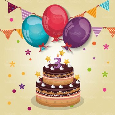وکتور جشن تولد وکتور کیک تولد وکتور شادی وکتور کاغذ رنگی