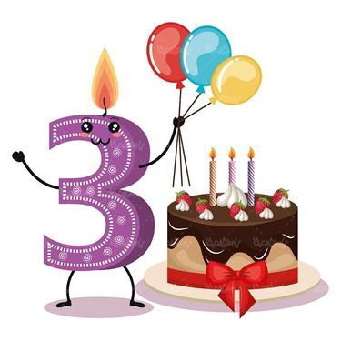 وکتور جشن تولد وکتور کیک تولد وکتور شمع تولد عددی