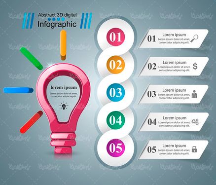 وکتور اینفوگرافی سه بعدی وکتور اینفوگرافی گرافیکی 78