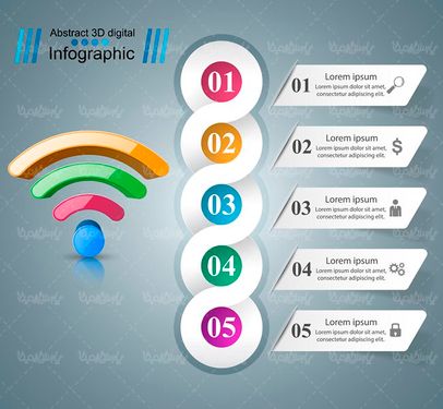 وکتور اینفوگرافی سه بعدی وکتور اینفوگرافی گرافیکی 88