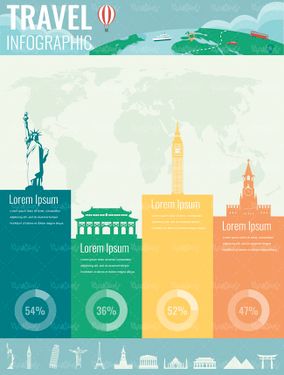 وکتور ایفوگرافی گرافیکی وکتور اینفوگرافی گردشگری