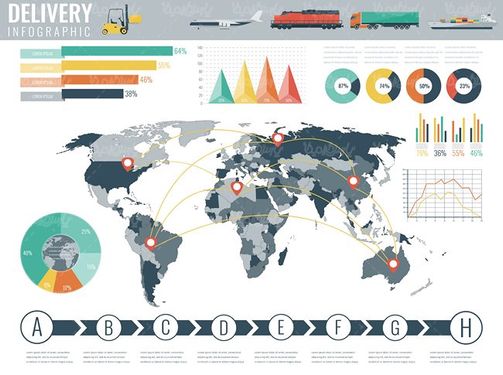 وکتور اینفوگرافی گرافیکی وکتور نمودار های سه بعدی3