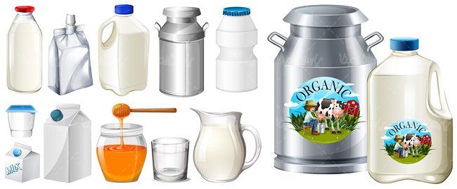 وکتور لبنیات وکتور دبه فلزی شیر وکتور شیشه عسل