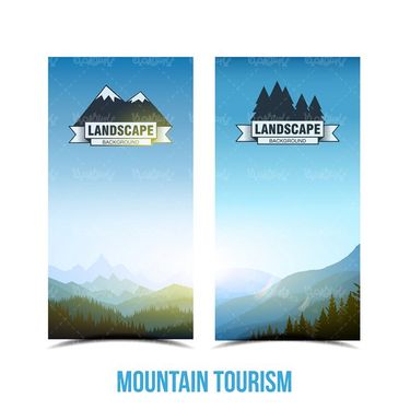 وکتور لیبل کوه وکتور برچسب کوه وکتور لوگو کوه وکتور روبان1