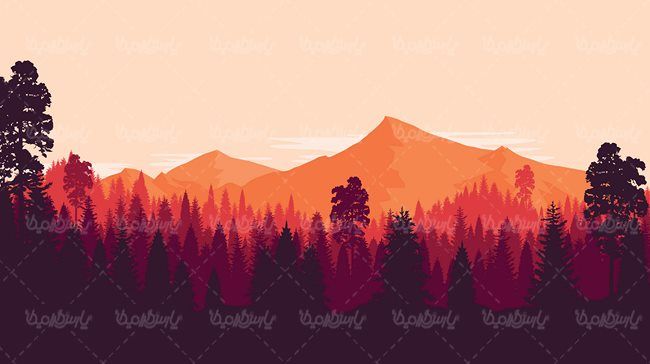 وکتور منظره وکتور چشم انداز وکتور طبیعت وکتور درخت وکتور دریاچه2