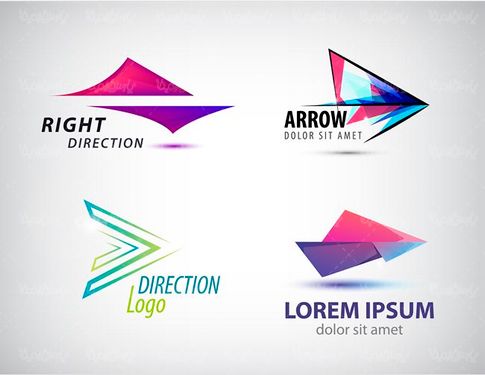 وکتور لوگو  سه بعدی وکتور لوگو گرافیکی وکتور لوگو کمان وکتور لوگو کمان