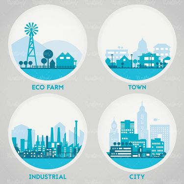 وکتور مزرعه وکتور شهرک صنعتی وکتور شهرک