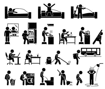 وکتور روال انجام کارهای روز مره, وکتور مسواک زدن