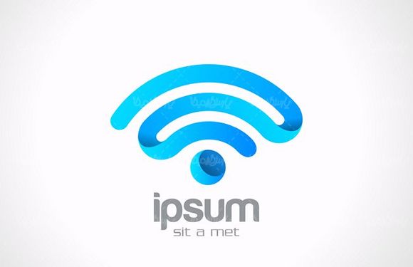 وکتور علامت وای فای وکتور لوگو سه بعدی وای فای