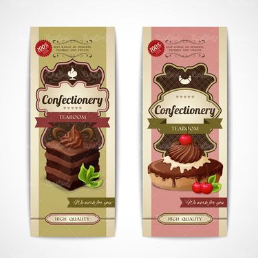 وکتور لیبل شیرینی فروشی وکتور برچسب قنادی