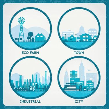 وکتور مزرعه وکتور شهرک صنعتی وکتور شهرک