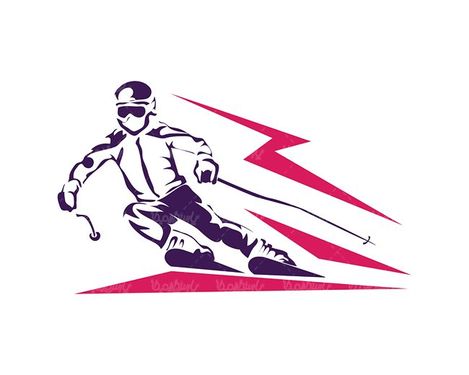 وکتور ورزش وکتور اسکی وکتور چوب اسکی