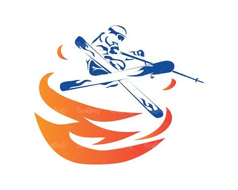 وکتور ورزش وکتور اسکی وکتور چوب اسکی