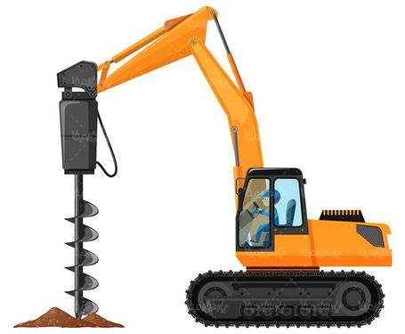 وکتور ماشین آلات سنگین وکتور ماشین حفر چاله