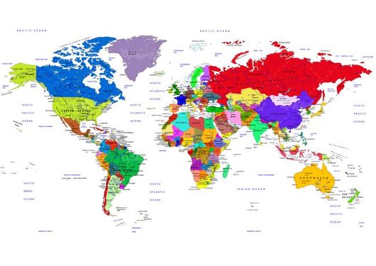 وکتور نقشه گرافیکی دنیا وکتور نقشه رنگی جهان
