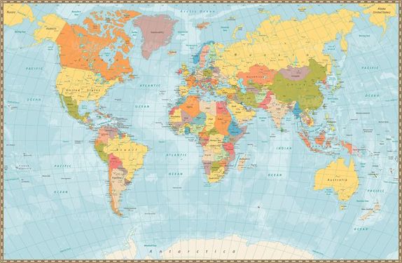 وکتور نقشه گرافیکی دنیا وکتور نقشه رنگی جهان