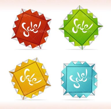 وکتور لیبل رنگی وکتور برچسب گرافیکی