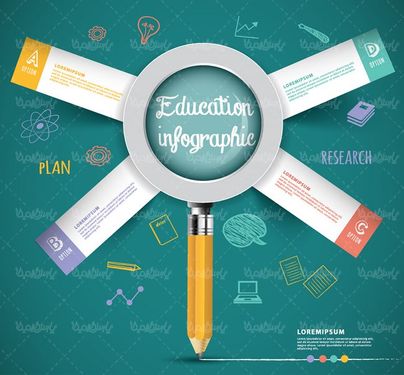 وکتور اینفوگرافی گرافیکی وکتور مداد