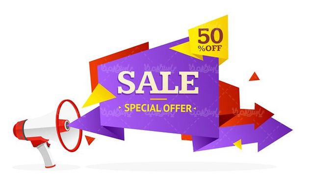 وکتور لیبل مثلثی گرافیکی وکتور برچسب فروش