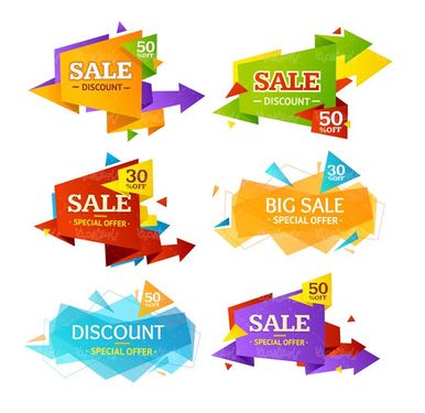 وکتور لیبل مثلثی گرافیکی وکتور برچسب فروش
