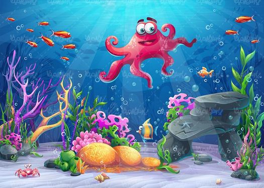 وکتور چشم انداز زیر دریا وکتور آکواریوم