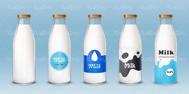 وکتور بطری شیر وکتور شیشه شیر وکتور لبنیات