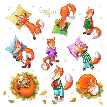 وکتور روباه وکتور شغال خوابیده