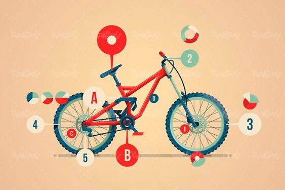 وکتور لوگو  دوچرخه سواری  وکتور قطعات دوچرخه