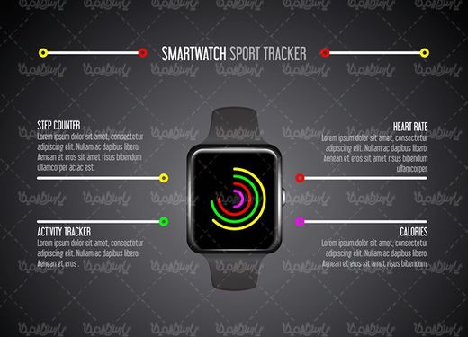 وکتور ساعت هوشمند وکتور ال ای دی واچ