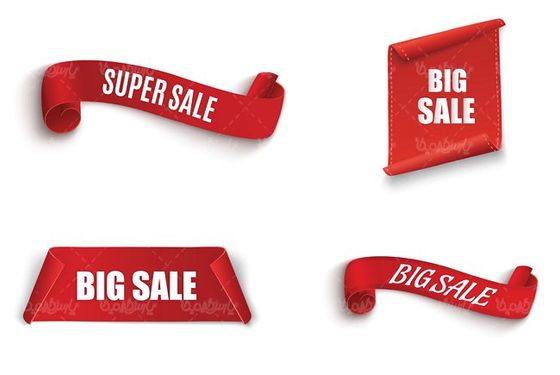 وکتور روبان قرمز, وکتور لیبل گرافیکی,