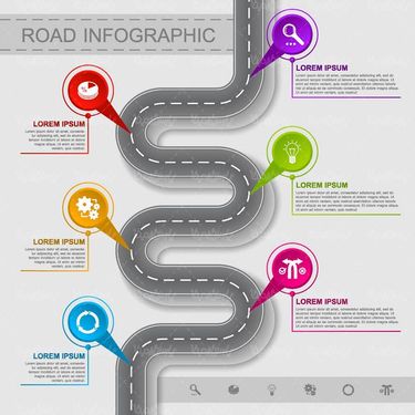 وکتور اینفوگرافی گرافیکی وکتور جاده