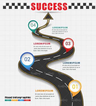 وکتور اینفوگرافی گرافیکی وکتور  اینفوگرافی جاده
