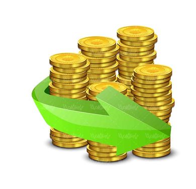 وکتور سکه طلا وکتور سکه دلار وکتور فلش سبز