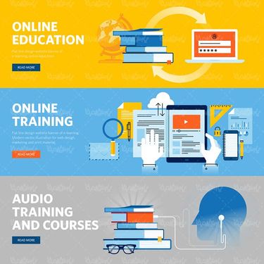 وکتور کتاب وکتور آموزش آنلاین وکتور تحصیل