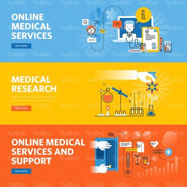 وکتور خدمات پزشکی آنلاین وکتور آزمایشات پزشکی