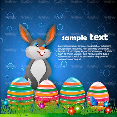 وکتور خرگوش وکتور تخم مرغ رنگی