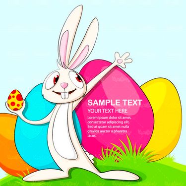 وکتور خرگوش وکتور تخم مرغ رنگی