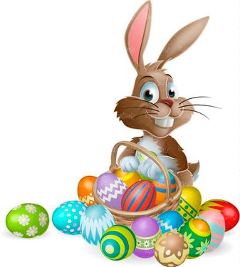 وکتور خرگوش وکتور تخم مرغ رنگی