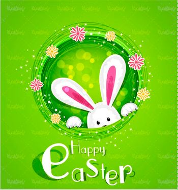 وکتور خرگوش وکتور تخم مرغ رنگی