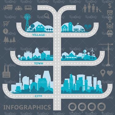 وکتور اینفوگرافی وکتور جاده وکتور شهر