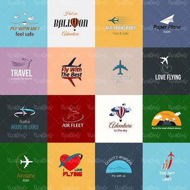 وکتور لوگو آژانس مسافرتی وکتور هواپیما