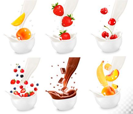 وکتور شیر طعم دار وکتور لبنیات