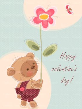 وکتور طرح روز ولنتاین وکتور عروسک خرسی