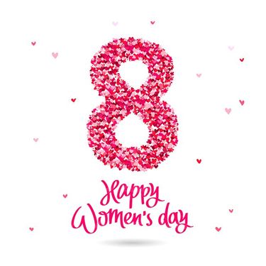 وکتور عدد هشت طراحی شده با قلب وکتور قلب