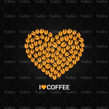 وکتور قلب وکتور دانه های قهوه وکتور قهوخانه