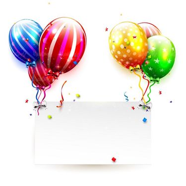 وکتور تولد وکتور بادکنک رنگی وکتور کاغذ رنگی